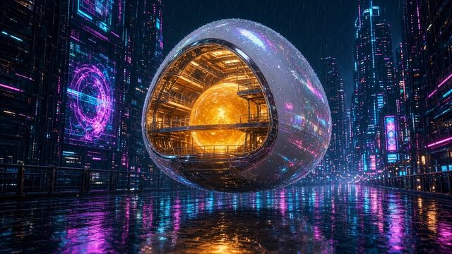 Night Shift in Neo-Yolkyo — Neon cyberpunk, A rain-soaked megacity at night